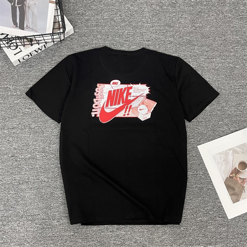 Nike чёрная прямого кроя футболка с логотипом на спине и груди