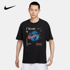Брендовая с опущенной плечевой линией Nike черная футболка
