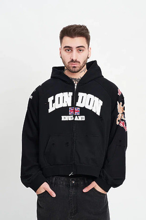 Зип худи Project G/R London чёрная в наличии