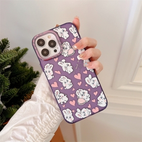 Защитный фиолетовый чехол для телефонов iPhone с принтом кроликов
