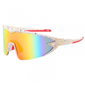 Антибликовые солнцезащитные спортивные очки с цветной оправой  