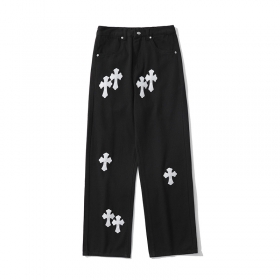 Чёрные 100% хлопковые джинсы Locketomy с нашитым принтом "Кресты"