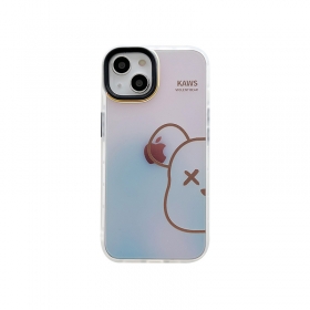 Матовый белый чехол для телефонов iPhone от KAWS с принтом медведя