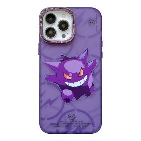Фиолетовый чехол для телефонов iPhone с принтом злого персонажа