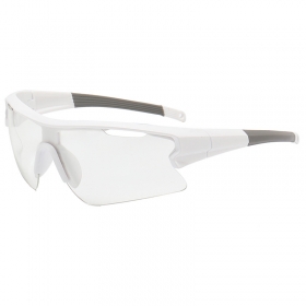 Бело-серые защитные спортивные очки с прозрачными линзами