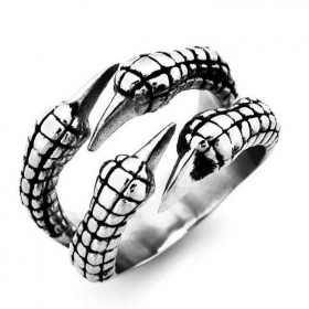 Кольцо в готическом стиле серебряное "Когти дракона"