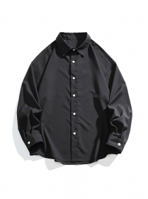 ACUS современная рубашка в черном цвете с манжетами на пуговицах