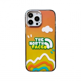 Яркий оранжевый чехол для телефонов iPhone с логотипом THE NORTH FACE