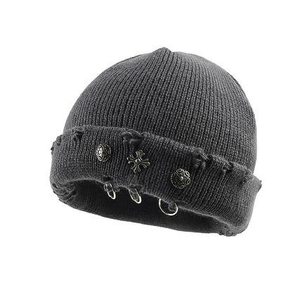 Тёмно-серая шапка Chrome Hearts в наличии