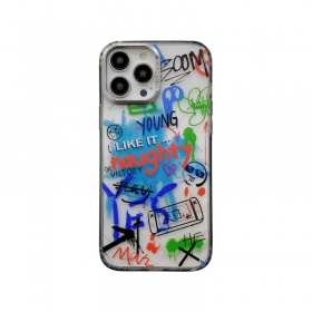 Стильный чехол для телефонов iPhone с принтом граффити на английском