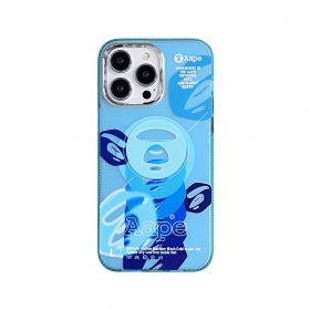 Магнитный голубой чехол для телефонов iPhone с принтом от Aape