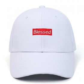 Базовая 100% хлопковая футболка с надписью "Blessed" белая
