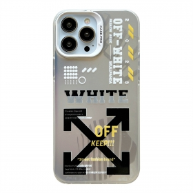 С брендовым знаком OFF WHITE чехол для телефонов iPhone серый