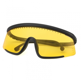 Спортивные очки с жёлтой цельной линзой и круговой дужкой