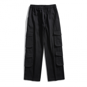 Чёрные брюки карго от Locketomy прямого кроя с карманами