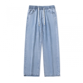 Стильные голубые джинсы с высокой посадкой на резинке от Locketomy