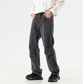 Стильные чёрные свободные джинсы Locketomy со швами на коленях