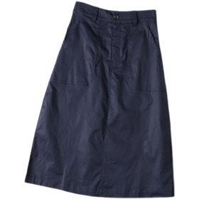Хлопковая темно-синяя юбка Street Classic Clothes средней длины