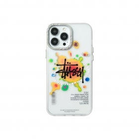 Красочный с принтом белый чехол для телефонов iPhone и надписью STUSSI