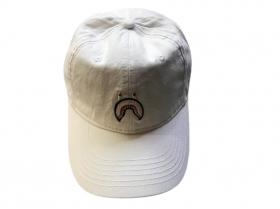 Мягкая хлопковая с фирменным логотипом Bape Shark WGM белая бейсболка 