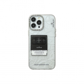 Прозрачный светло-серый чехол от STONE ISLAND для телефонов iPhone 