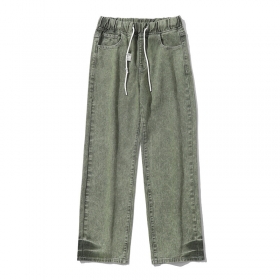 Зелёные на плотной резинке широкие джинсы Locketomy