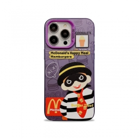 Защитный фиолетовый чехол к телефону iPhone с принтом "Клоун-арестант"
