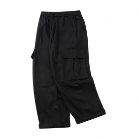 Чёрные штаны бренда OREETA с добавлением плюша с большими карманами