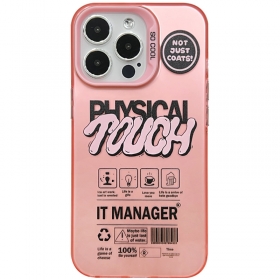 Защитный розовый чехол для телефонов iPhone с надписью Physical Touch