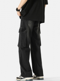 Широкие джинсы с большими карманами ACUS в черном цвете