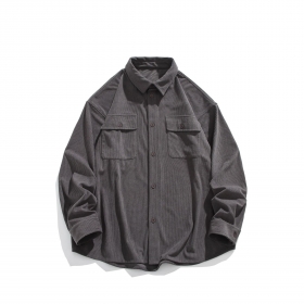 Износостойкая модель рубашки с нагрудными карманами ACUS темно-серая