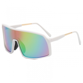 Белые спортивные солнцезащитные очки с радужными линзами