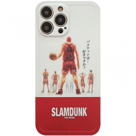 С принтом баскетболистов чехол для телефонов iPhone бело-красный