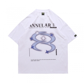 Однотонная базовая белая футболка с рисунком "Annular" от VIV GAE 