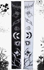 Черно-белого цвета мягкий шарф с печатью "Хэллоуин"
