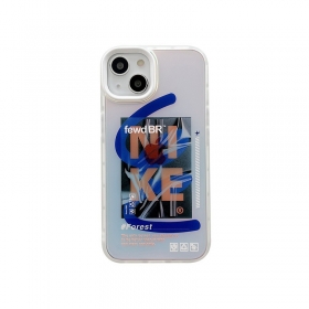 От бренда NIKE белый чехол для телефонов iPhone с синим принтом