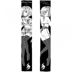 Черный с белым рисунком "Эротическая девушка аниме" шарф