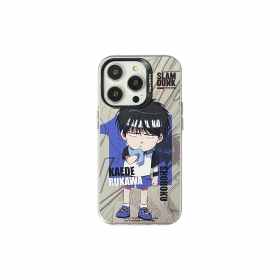 Чехол для телефонов iPhone серо-синий с аниме персонажем SLAM DUNK