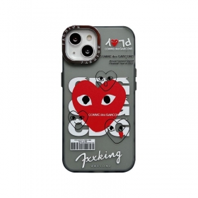 Чехол для телефонов iPhone серый с красным сердечком от PLAY