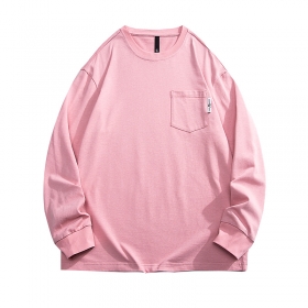От бренда ACUS лонгслив розового цвета с карманом на груди