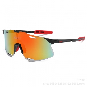 Солнцезащитные очки оранжево-черные безрамочные антибликовые 