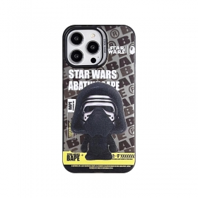 Защитный черный чехол для телефонов iPhone с принтом "Черный Самурай"