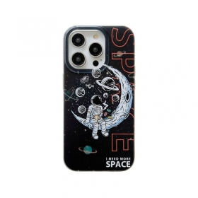 С рисунком астронавта и планет черный чехол для телефонов iPhone
