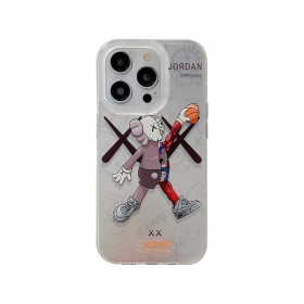 Серый чехол для телефонов iPhone принтом "Кукла с мячом" от KAWS