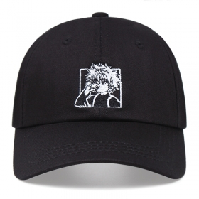Универсальная чёрная кепка с принтом в стиле "Аниме"