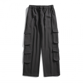 Locketomy серые прямые штаны карго с накладными карманами