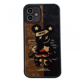Черно-коричневый силиконовый чехол для телефонов iPhone "Злой медведь"