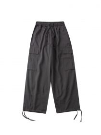 OREETA штаны из хлопка тёмно-серого цвета с большими карманами сбоку