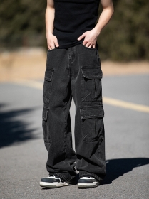 Cityboy с большими нашитыми карманами джинсы черного цвета