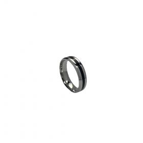 Кольцо европейка серебряное с чёрной эмалью в 5 размерах
